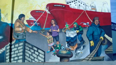 Nuevo mural en el muelle Storni de Madryn