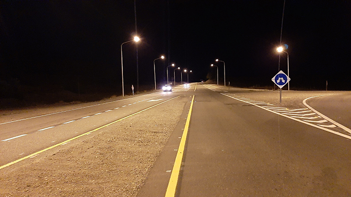 Vialidad habilitó obra de iluminación en el acceso a Esquel