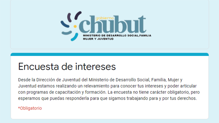 El Gobierno quiere saber qué piensan los jóvenes de Chubut