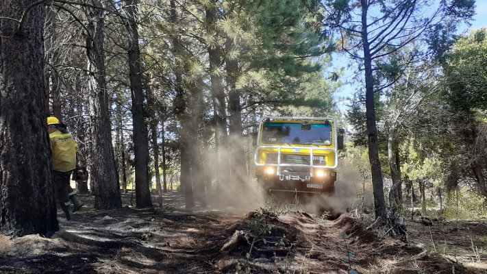 Las Golondrinas: El incendio presenta «mayor actividad» y sobrevuelan el área