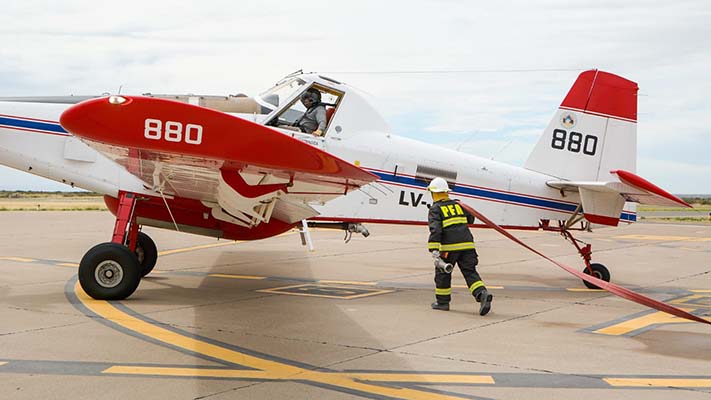 Arribaron los aviones hidrantes a Puerto Madryn