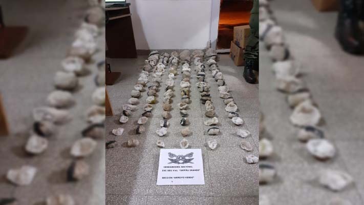 Arroyo Verde: incautan 103 geodas de cuarzo blanco