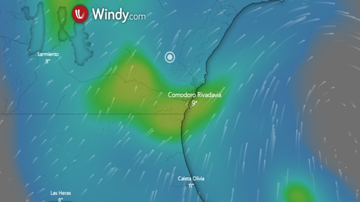 Alerta amarilla por lluvias y marejadas en Comodoro Rivadavia