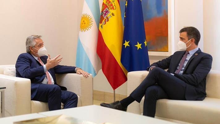 Alberto Fernández se reúne este martes con el presidente de España
