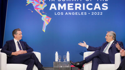 Alberto Fernández, Cumbre de las Américas, Gavin Newsom