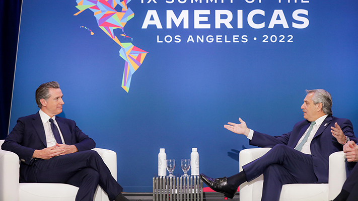 El Presidente se reunió con el gobernador de California, Gavin Newsom
