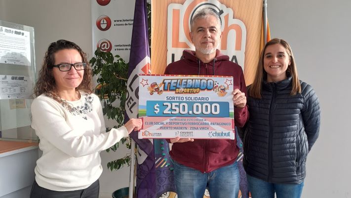 El Telebingo Deportivo entregó 250 mil pesos al club Ferrocarril Patagónico