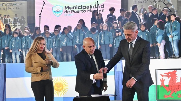 El reparto de coparticipación, en los discursos del Aniversario de Madryn