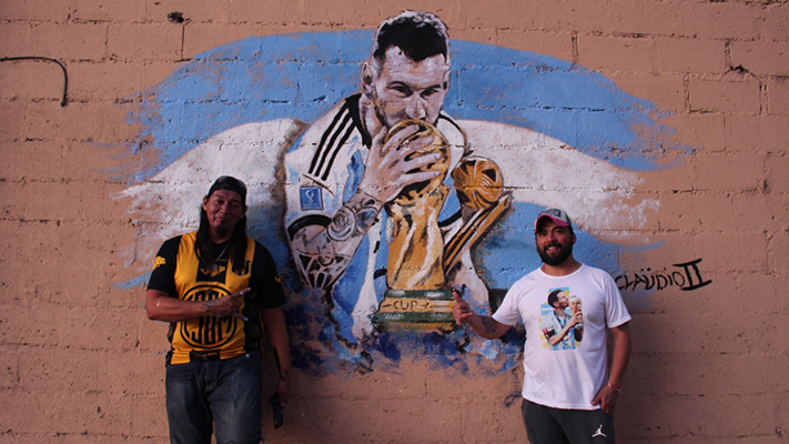 Realizaron el primer mural del Campeón del Mundo