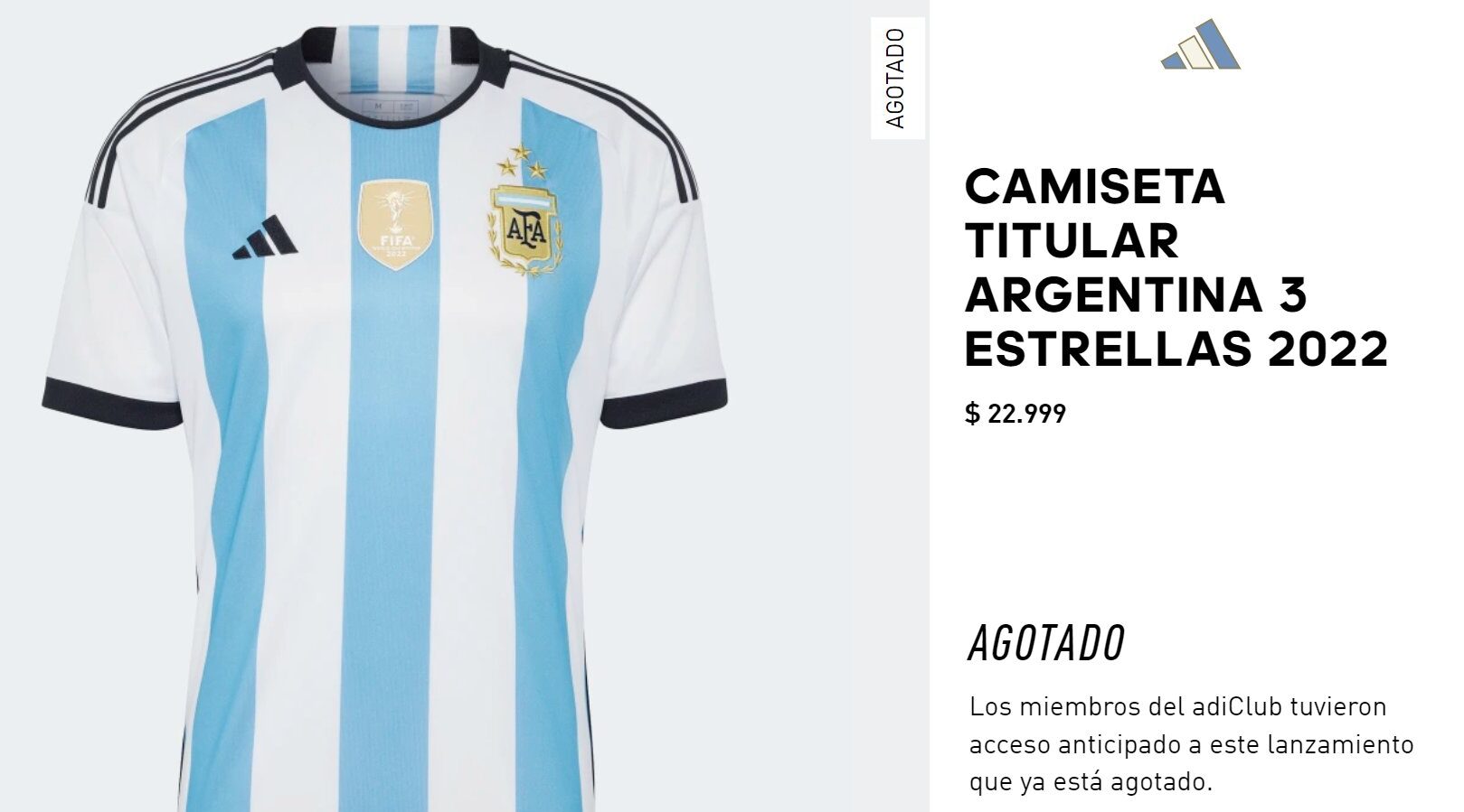 En escasas horas, se agotó la nueva camiseta del campeón del mundo