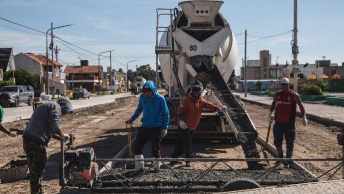 Calle Lezana, obras, pavimentación, Playa Unión, Rawson