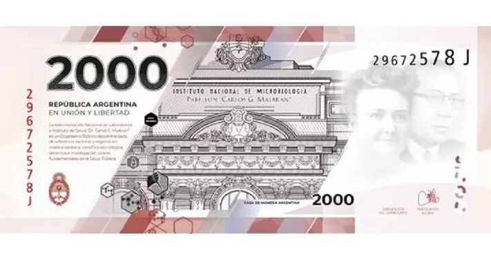 Así será el nuevo billete de $2000 que anunció el Banco Central