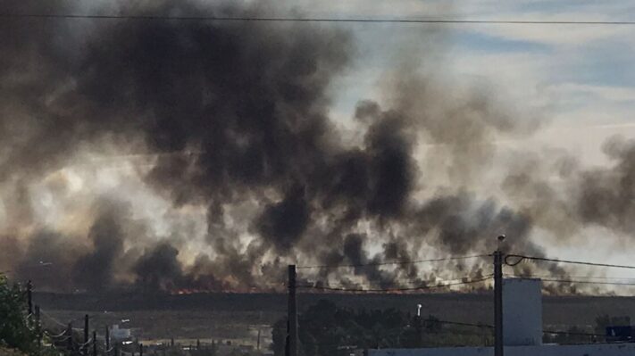 Importante incendio al suroeste de Puerto Madryn