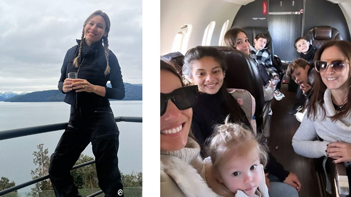 Así son las vacaciones de invierno de Pampita con sus hijos en la Patagonia