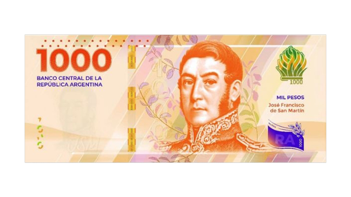 El nuevo billete de $ 1.000 con la imagen de San Martín ya está en circulación