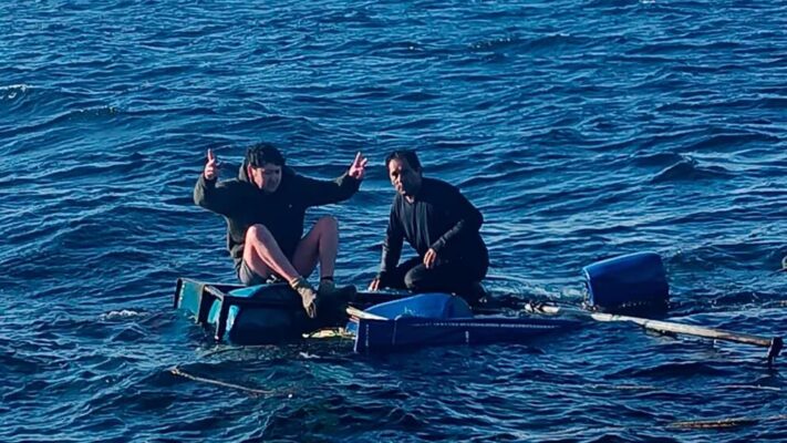 Pescadores chilenos sobrevivieron a un naufragio en el Estrecho de Magallanes aferrados a bidones de petróleo