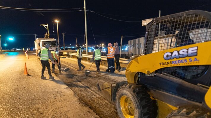 Continúa el reasfaltado de la Ruta 3 en horario nocturno