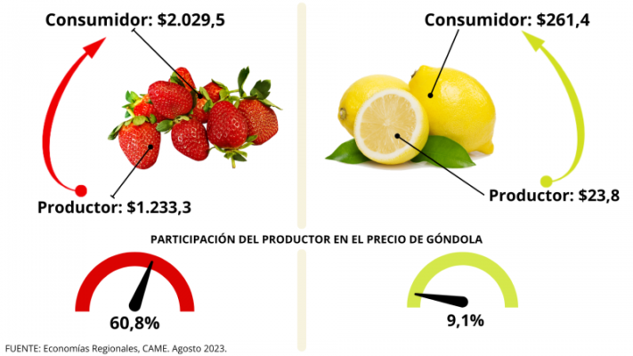 agroalimentos, came, diferencia, frutilla, IPOD, limon, valores