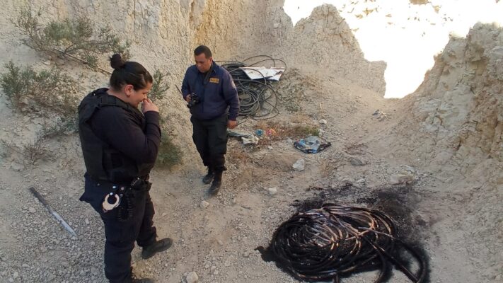 Policía recuperó media tonelada de cables robados que eran quemados para extraer el cobre