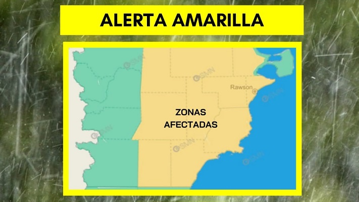 Alerta amarilla: anuncian lluvias para las zonas centro y este de Chubut