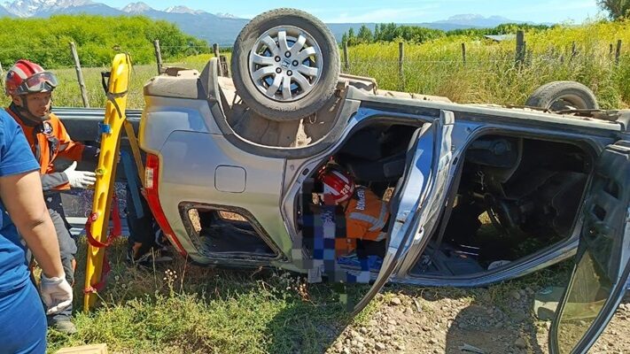 Tres mujeres y un bebé volcaron en la ruta 259 camino a Trevelin