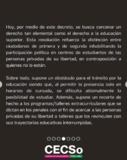 CECSO, comunicado, Facultad de Ciencias Sociales, Patricia Bullrich