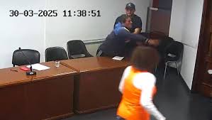 agresión, Audiencia, cipolleti, juez, preso, video