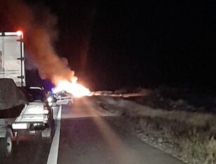 bomberos voluntarios, incendio, puerto madryn, ruta 3