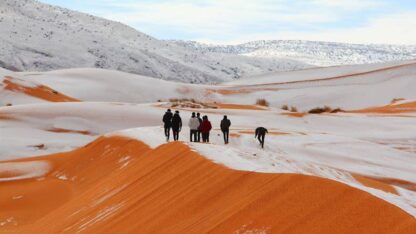 Nevó en el desierto del Sahara