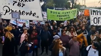 Multitudinaria marcha de trabajadores contra la política salarial de Torres