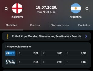 En la semifinal, Argentina va de punto contra Inglaterra