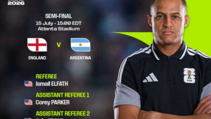 Un estadounidense será el árbitro de Argentina-Inglaterra