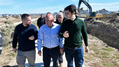 Torres y Sastre recorrieron la obra de Circunvalación en Puerto Madryn
