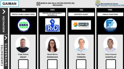 Definieron la boleta para las elecciones en Gaiman